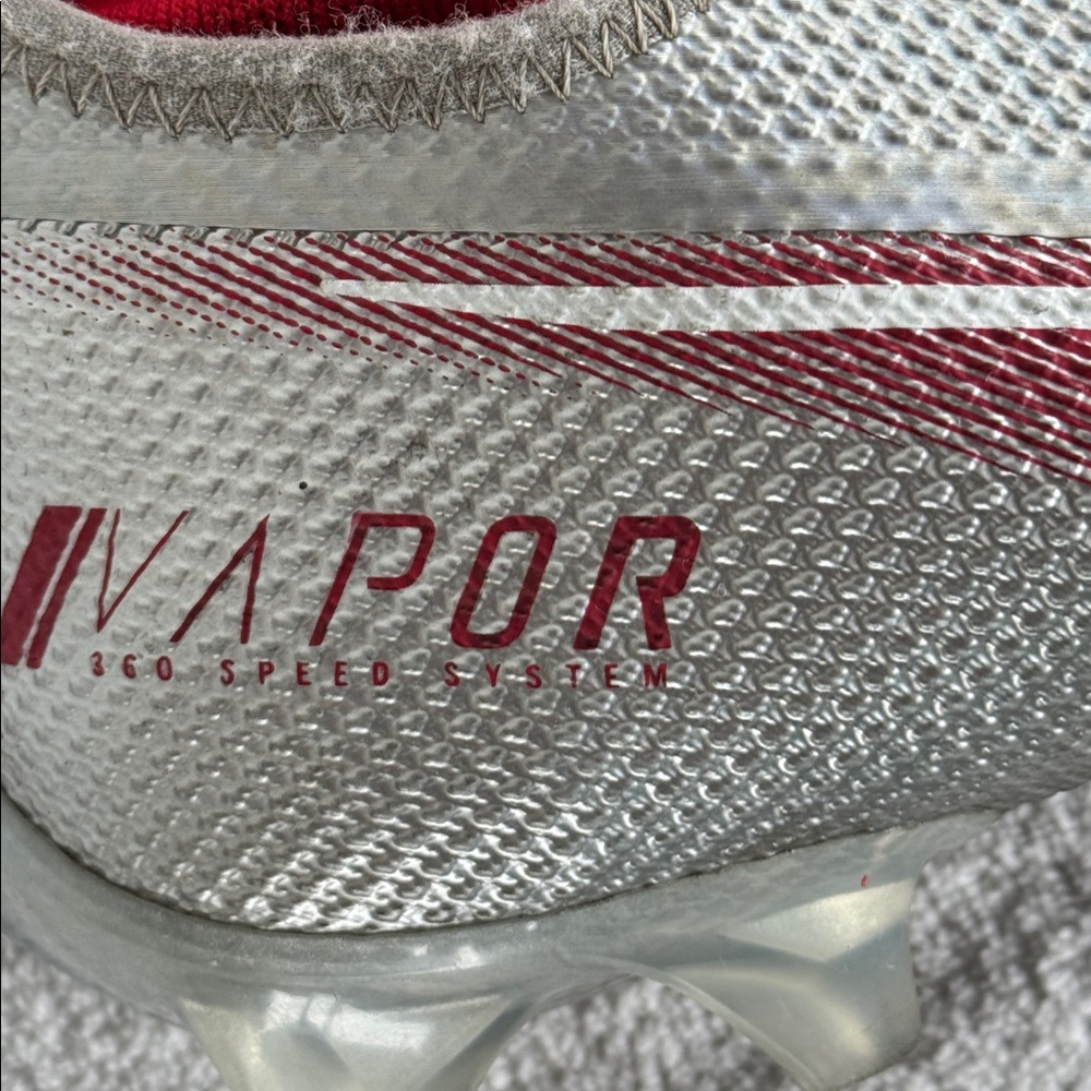Nike Vapor 360PRO football cleats men size 12 Silver and Red Athletic Shoes - Picture 5 of 13
